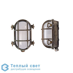 200.15 Moretti Luce Tortuga уличный настенный светильник в бронзовом корпусе с овальным стеклянным плафоном