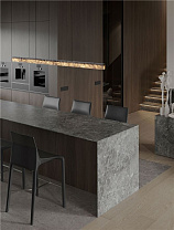 Triac Dimmable Natural Marble Stone & Black Metal Base LED 33Watt 220-240Volt 1980Lm IP20 3000K L:121 W:3.7 H:180 cm