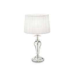 122885 Ideal lux Kate настольная лампа с гофрированным абажуром и изогнутой ножкой из хрома