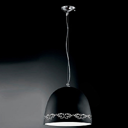 397/1SG Chrome Black IDL Fosca подвесной светильник с черным плафоном из металла