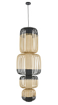 Pendant Lamp BAMBOO Totem 4 lights Black