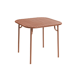 M0743213 La Petite Friture WEEK-END Квадратный стол садовый металлический терракотовый