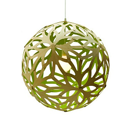 157 Floral David Trubridge Сферический подвесной светильник из фанеры зелёного оттенка Ø60