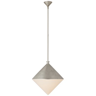Подвесной светильник Visual Comfort Sarnen, серебро и белое стекло ARN5357BSL-WG