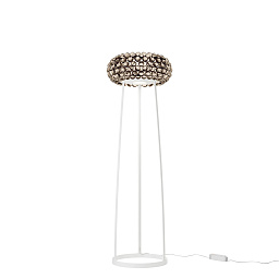 FN311003_25 Foscarini Caboche Plus торшер с серым основанием и полупрозрачным абажуром из стеклянных подвесок
