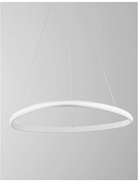 подвесная люстра с одним светящимся кольцом белого цвета