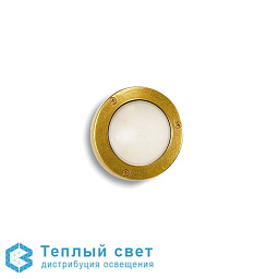 уличный настенный светильник с латунным ободом и полусферическим матовым плафоном
