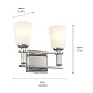 Rosalind 11.5" 2 Light Vanity Light Polished Nickel настенный светильник 55146PN Kichler — фото 10