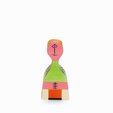 21502719 Wooden Doll Vitra Деревянная фигурка в зелёном платье с розовой головой