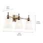 Cosabella 24" 3 Light Vanity Light with Satin Etched Case Opal Glass Champagne Bronze настенный светильник 55092CPZ Kichler — фото 12