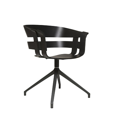 2371-1029 Wick Design House Stockholm Поворотный обеденный стул чёрного цвета с широкой спинкой