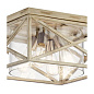 Moorgate 16" 4 Light Flush Mount with Clear Glass Distressed Antique White потолочный светильник 44084DAW Kichler — фото 1