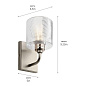 Harvan 9.25" 1 Light Wall Sconce with Clear Ribbed Glass Satin Nickel  настенный светильник 55105SN Kichler — фото 3