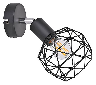 настенное бра с металлическим каркасом и сетчатым плафоном