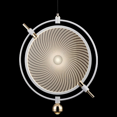 подвесной светильник с кольцевым корпусом и радиальным рассеивателем белого цвета