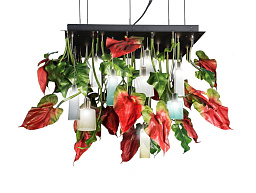 FLOWER POWER ANTHURIUM SQUARE Светодиодный потолочный светильник из муранского стекла VGnewtrend