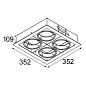 Multiple for 4x LED GE встраиваемый в потолок светильник Modular