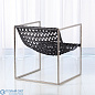 Knit Pearl Chair-Nickel-Dark Grey Leather Global Views кресло