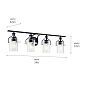 Everett 24" 4 Light Vanity Light in Black настенный светильник 55080BK Kichler — фото 9