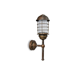 1870 Moretti Luce Torcia уличный настенный светильник с цилиндрическим плафоном в металлической решётке