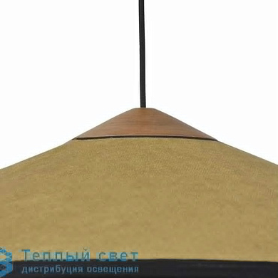 подвесной светильник с конусным абажуром из ткани на подвесе