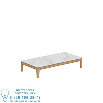 СТОЛ CALYPSO LOUNGE ИЗ ТИКА 144X72 CM CERAMIC BIANCO STATUARIO Royal Botania