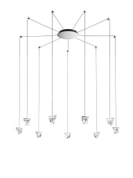 Tripla F41 9 luci Polished aluminium Fabbian Tripla Настенно-потолочный светильник
