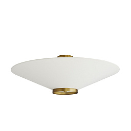 49381 Arteriors Decker потолочный светильник полувстраиваемый с округлым матовым плафоном и латунной деталью