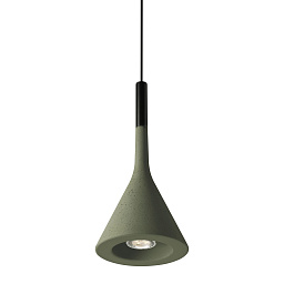 FN195007L-3_43 Foscarini Aplomb подвесной светильник с плафоном в форме конуса мохового зелёного оттенка