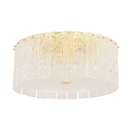 OVIEDO PL6 Crystal Lux OVIEDO потолочный светильник с хрустальными подвесками и металлическим основанием цвета золота
