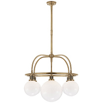 McCarren Single Tier Chandelier натуральная латунь с белым стеклом