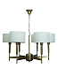 Contemporary Burnished Brass 6 Light French Chandelier люстра FOS Lighting R-AntqBrass-Shade-CH6