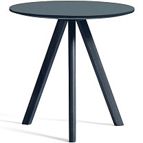 CPH 20 Ø50 см, столешница линолеум Smokey blue / каркас темно-синий дуб, лак на водной основе