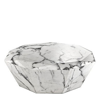 110663 Coffee Table Diamond white faux marble кофейная карта Eichholtz