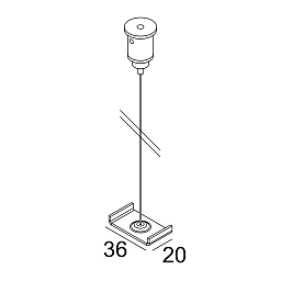 OAO - CABLE SUSPENSION SINGLE 1,6m Delta Light OPTIONS подвес для светильника на одном тросе