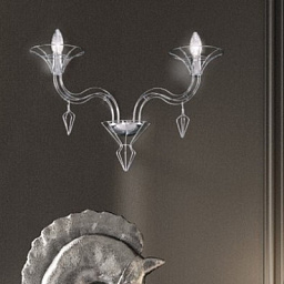 Metal Lux Dedalo AP 2L настенный светильник с двумя плафонами хром 192.102.01