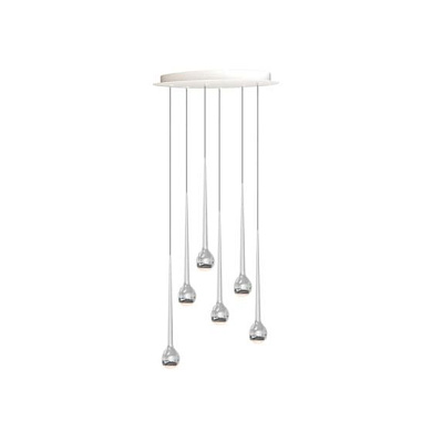 FAW2-360-99 Grau Falling sun CHANDELIER SIX POLISHED подвесной светильник хромированный