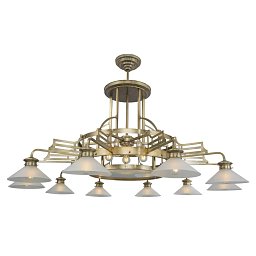 PP-259 Patinas lighting Snooker люстра в стиле ар-деко на 15 плафонов-зонтиков