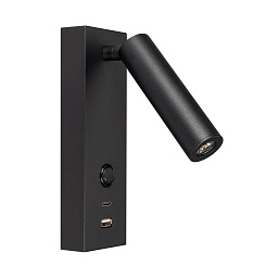 029629(1) Arlight Светильник SP-BED-CHARGE-S60x125-3W Warm3000 (BK, 20 deg, 230V, USB-A, USB-C)