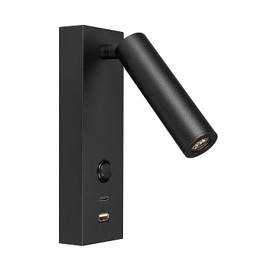 029629(1) Arlight Светильник SP-BED-CHARGE-S60x125-3W Warm3000 (BK, 20 deg, 230V, USB-A, USB-C)