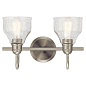Avery 14.75" 2 Light Vanity Light with Clear Seeded Glass Brushed Nickel настенный светильник 45972NI Kichler — фото 1