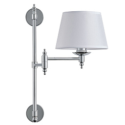POESIA AP1 CHROME Crystal Lux POESIA настенное бра с текстильным абажуром на металлическом основании в хроме