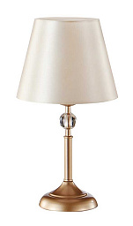 настольная лампа с текстильным абажуром и латунным основанием