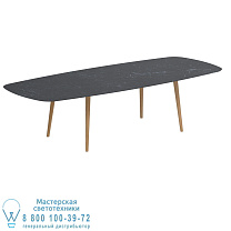 STYLETTO СТАНДАРТНЫЙ ОБЕДЕННЫЙ СТОЛ 300X120CM НОГИ ИЗ ТИКА КЕРАМИЧЕСКАЯ СТОЛЕШНЯ NERO MARQUINA Royal Botania