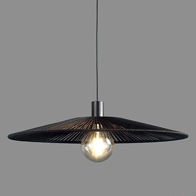 подвесной светильник с металлическим абажуром, цвет чёрный