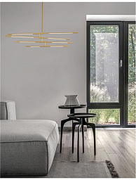 9180781 Nova Luce Raccio подвесная люстра с горизонтальными перекрестными планками и встроенными светодиодами