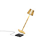 LD0490DFO Zafferano Настольная лампа на батарейках POLDINA MICRO TAVOLO PRO IP65, черная, сусальное золото, регулировка яркости — фото 1