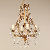 CL0078.GI.SE Joliet Crystal Chandelier, Gilt, 4 Lights