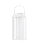 Sandy White Aluminium & Clear Glass LED 2 Watt 200Lm 3000K 3, 7 Volt Beam Angle 360º IP54 Solar/USB Wire/Switch On/Off L: 16 W: 16 H: 47.5 cm