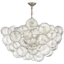 Talia Large Chandelier патинированное серебряное покрытие и прозрачное завитковое стекло